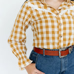 Ladies Gingham & Lace blouse-Western Culture Leather