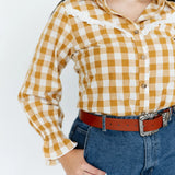 Ladies Gingham & Lace blouse-Western Culture Leather