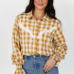 Ladies Gingham & Lace blouse-Western Culture Leather