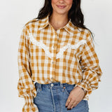Ladies Gingham & Lace blouse-Western Culture Leather