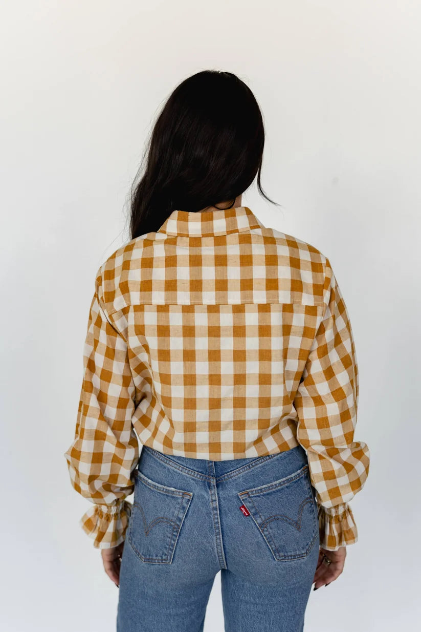 Ladies Gingham & Lace blouse-Western Culture Leather