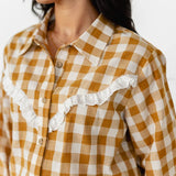 Ladies Gingham & Lace blouse-Western Culture Leather