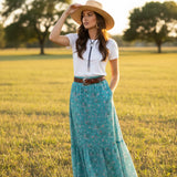 Florence Blue Floral Skirt