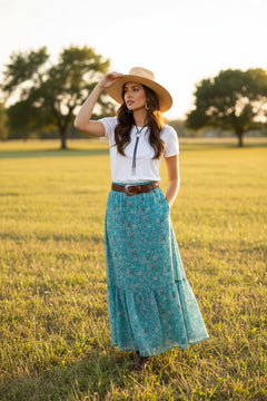 Florence Blue Floral Skirt