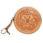 Roxy - Hand Tooled Leather Round Purse-Western Culture Leather