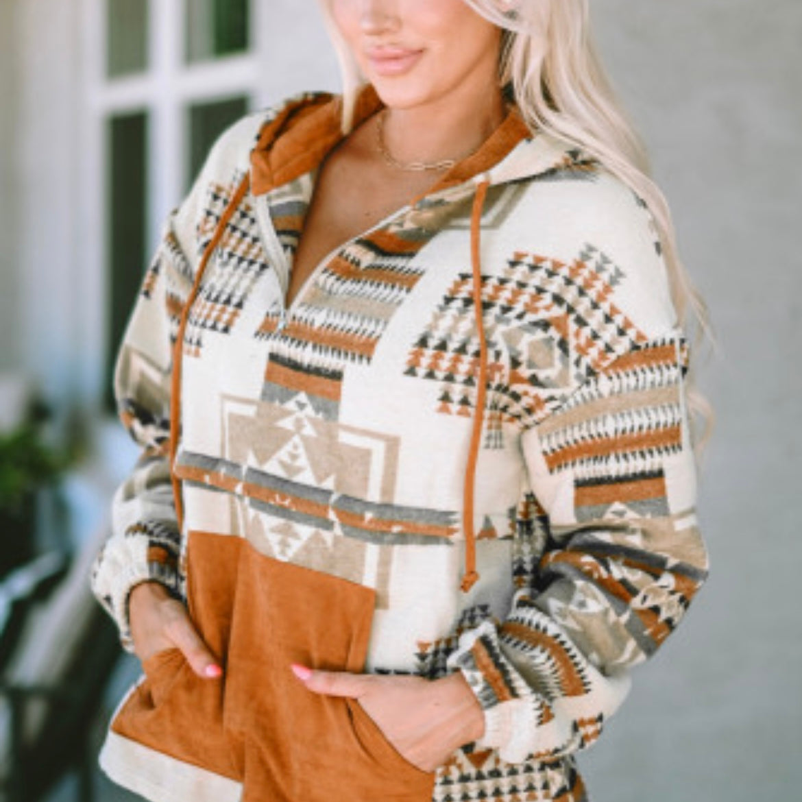 Matilda Aztec Hoodie-Western Culture Leather