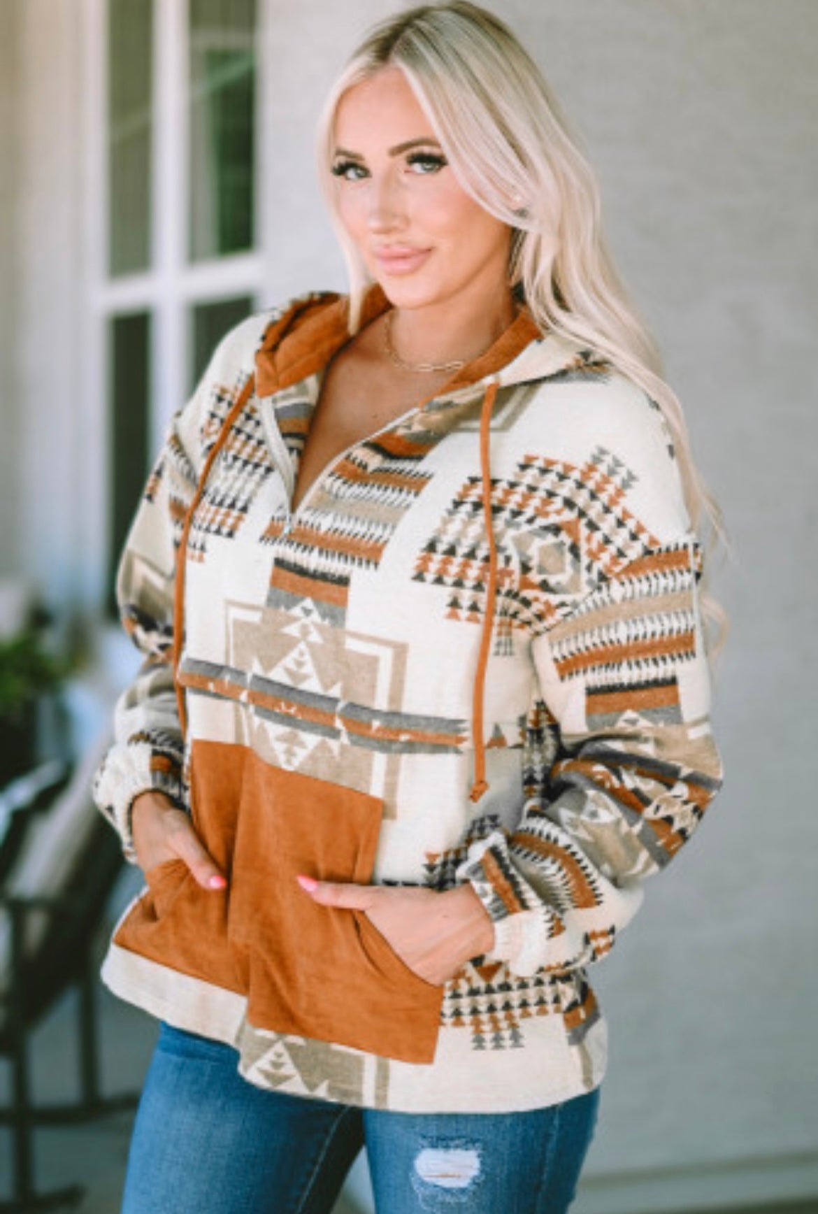 Matilda Aztec Hoodie-Western Culture Leather