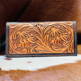 Leather Carved Roper Style Wallet
