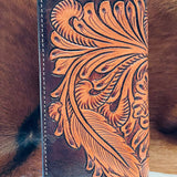 Leather Carved Roper Style Wallet