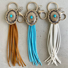 Concho Tassel Key Tag-Western Culture Leather