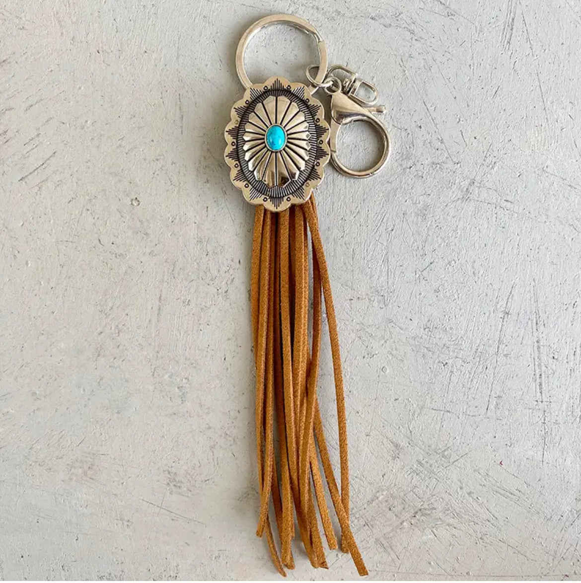 Concho Tassel Key Tag-Western Culture Leather