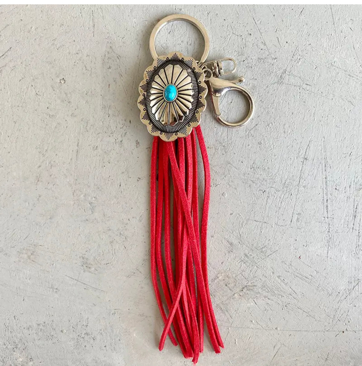 Concho Tassel Key Tag-Western Culture Leather