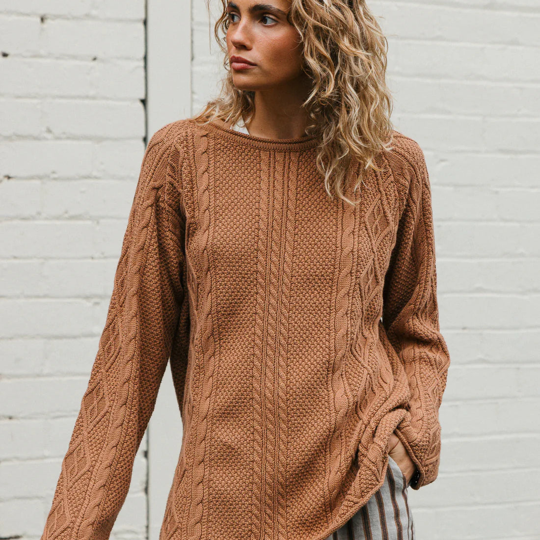 Rory - Unisex Cable Knit Sweater-Western Culture Leather