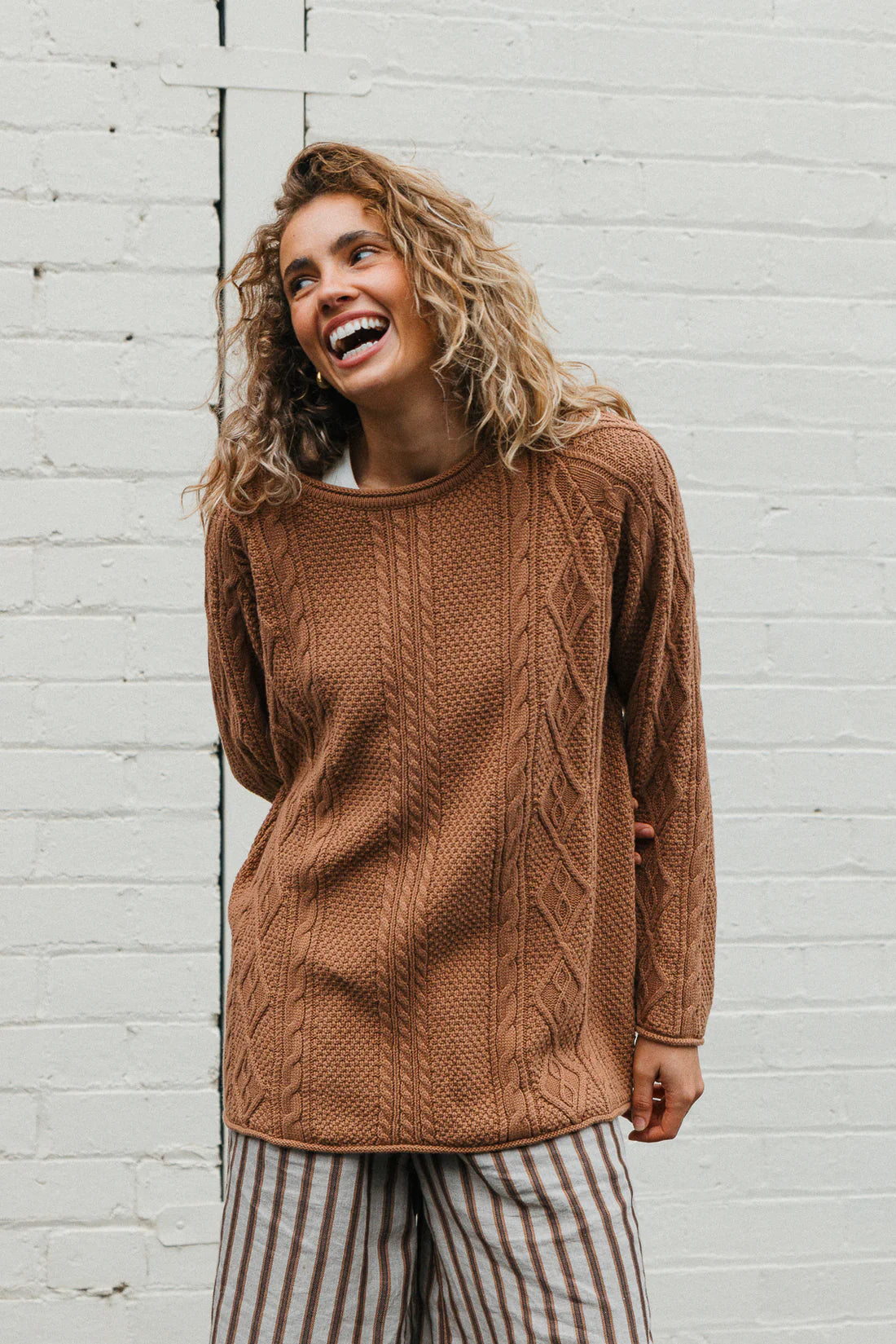 Rory - Unisex Cable Knit Sweater-Western Culture Leather