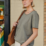 Organic T-Shirt Women - Washed Green-Western Culture Leather