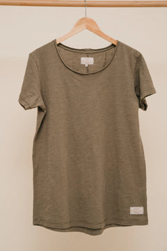 Organic T-Shirt Women - Washed Green-Western Culture Leather