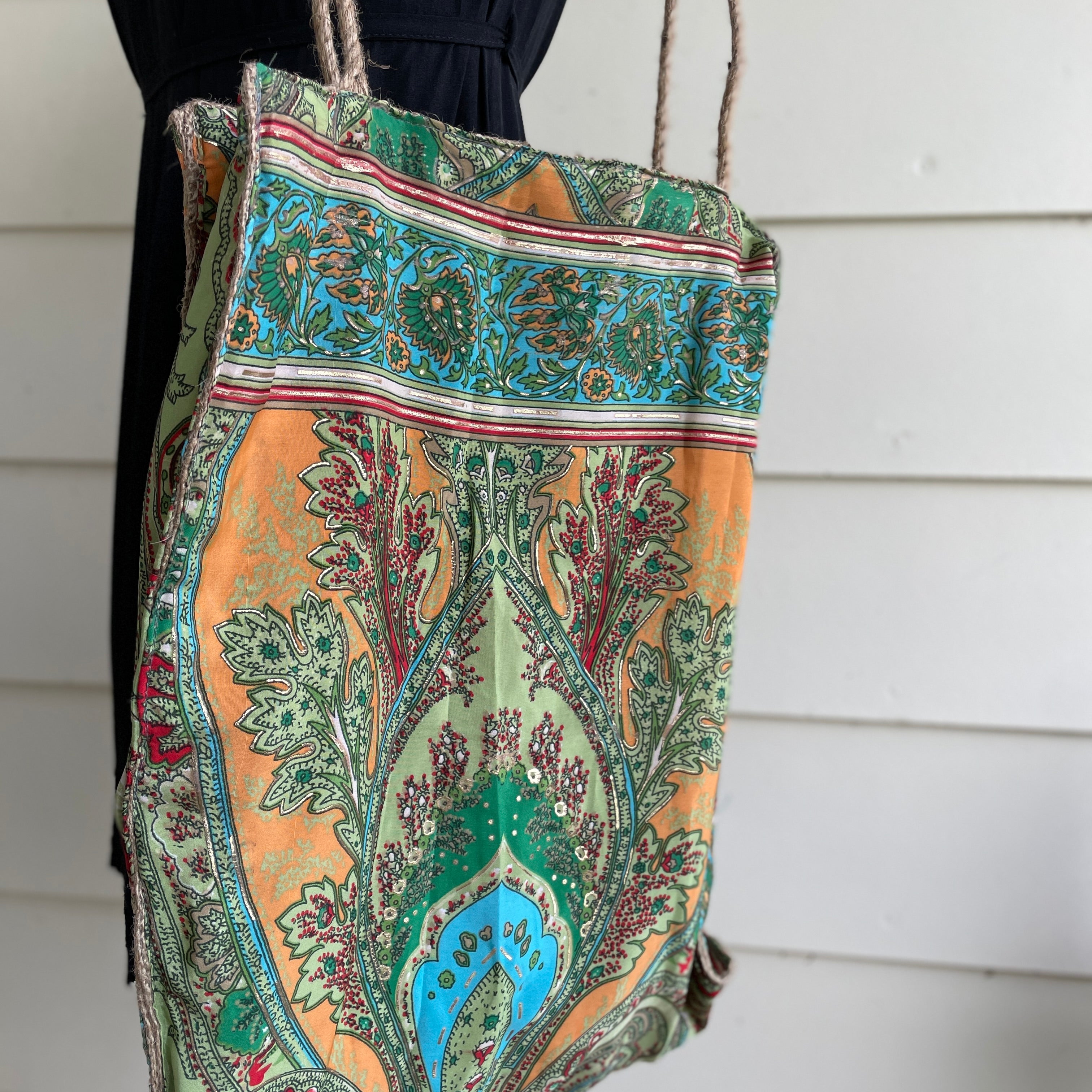 Silk & Viscose Jute tote-Western Culture Leather