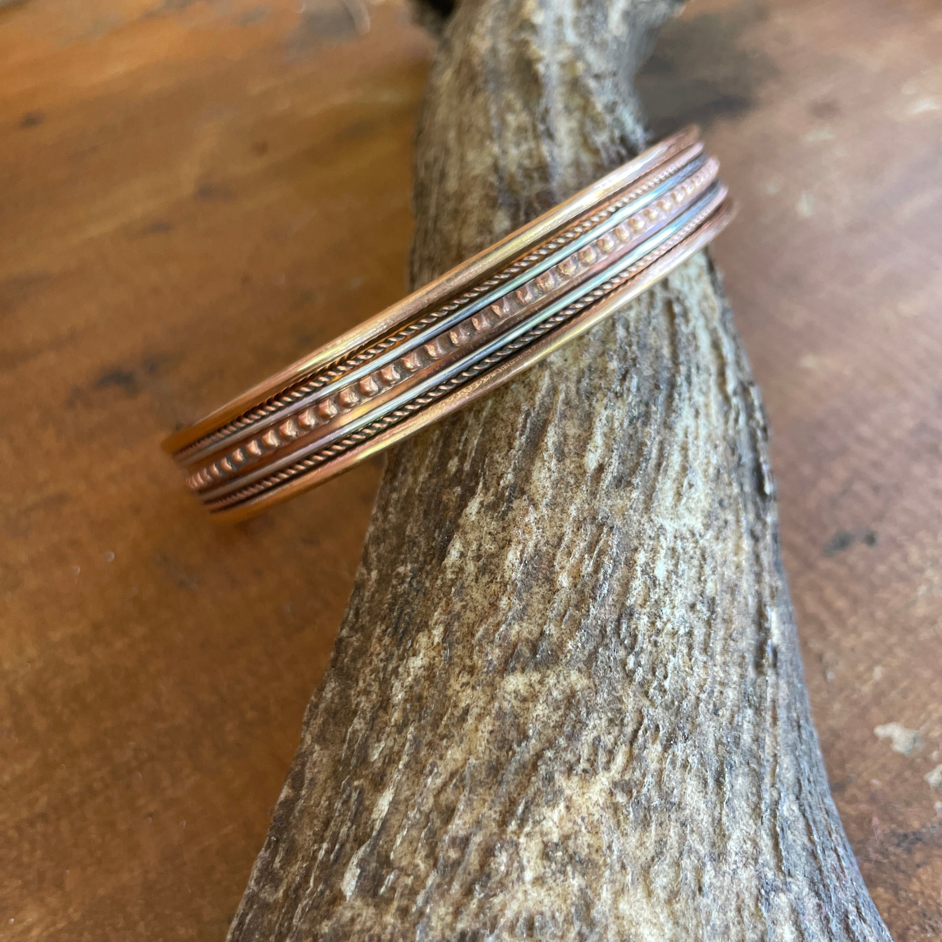 Copper Magnetic Bangle-Western Culture Leather