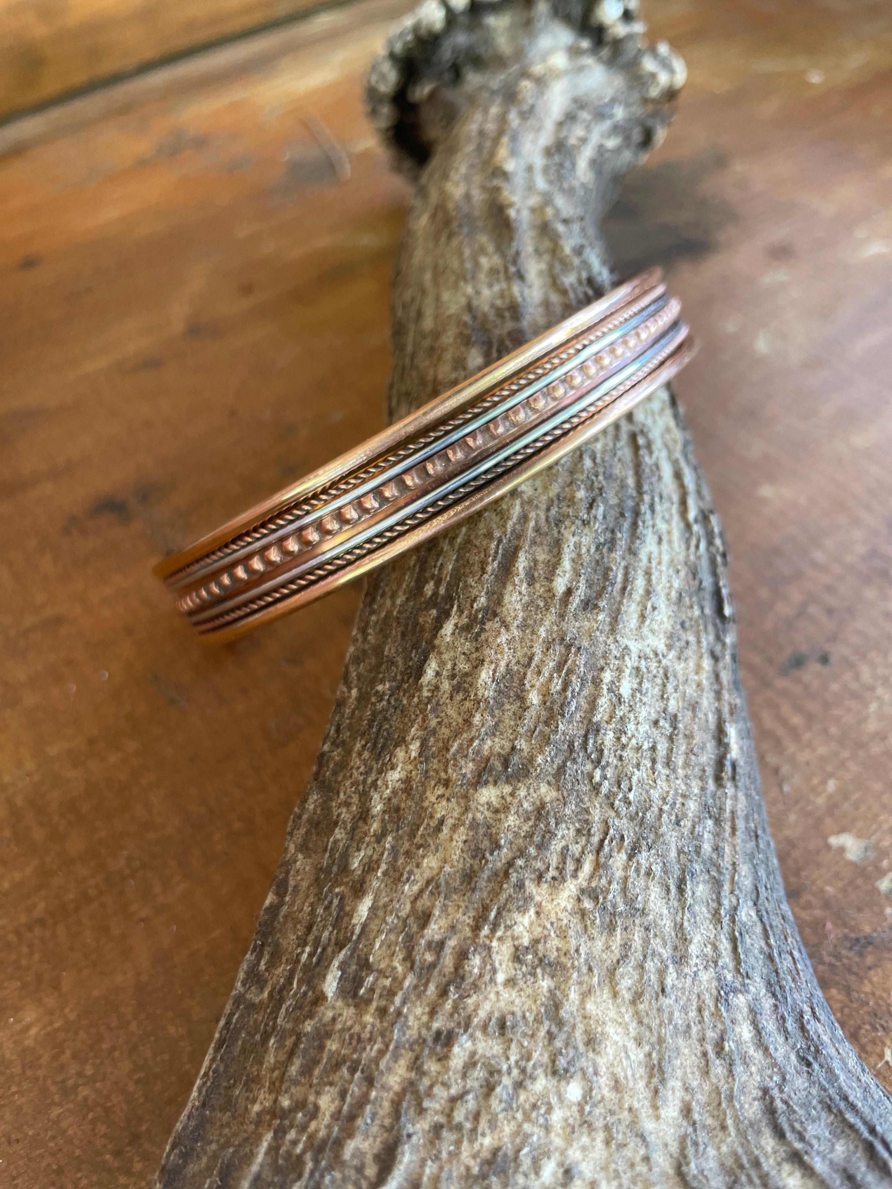 Copper Magnetic Bangle-Western Culture Leather