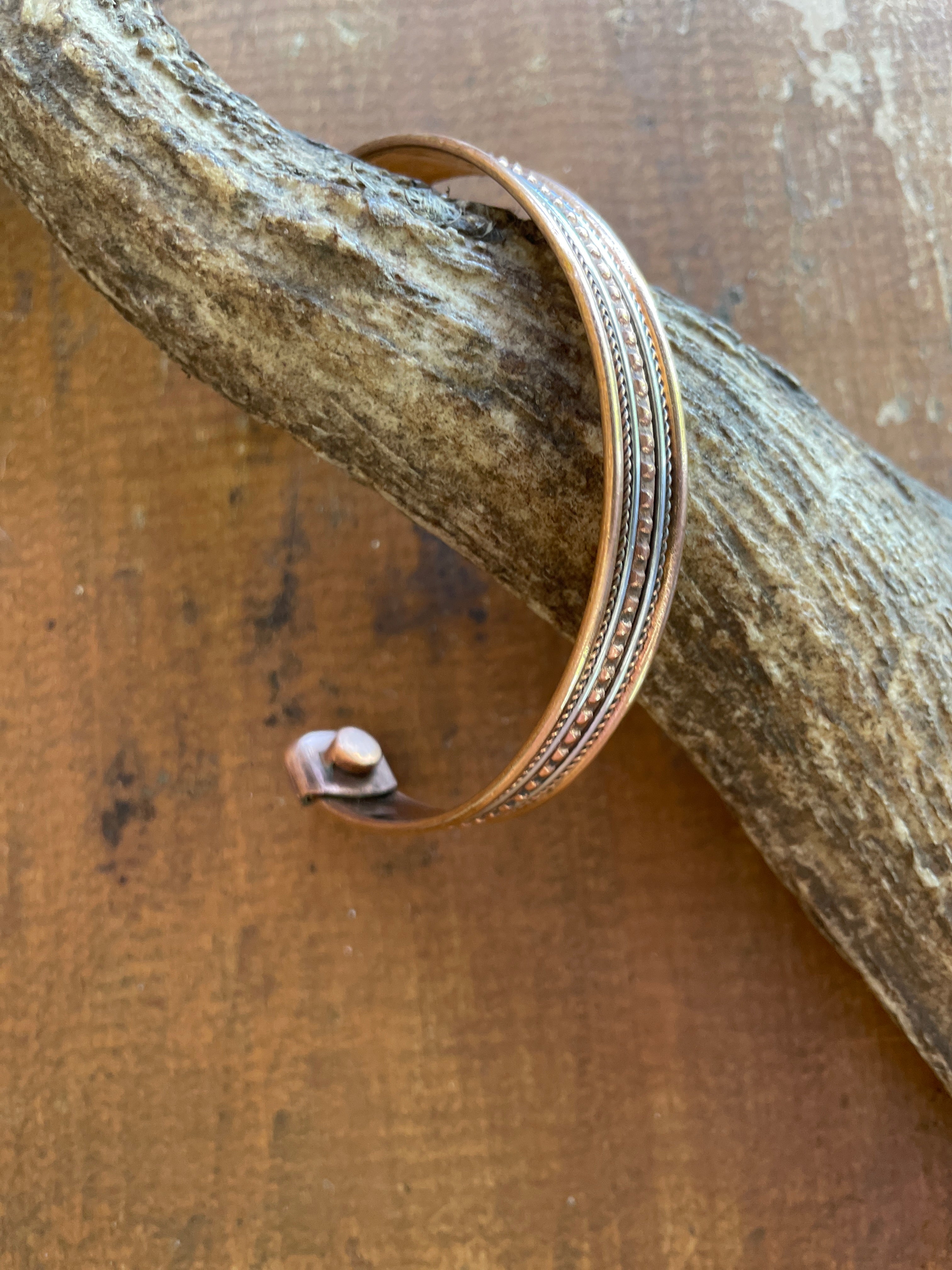 Copper Magnetic Bangle-Western Culture Leather