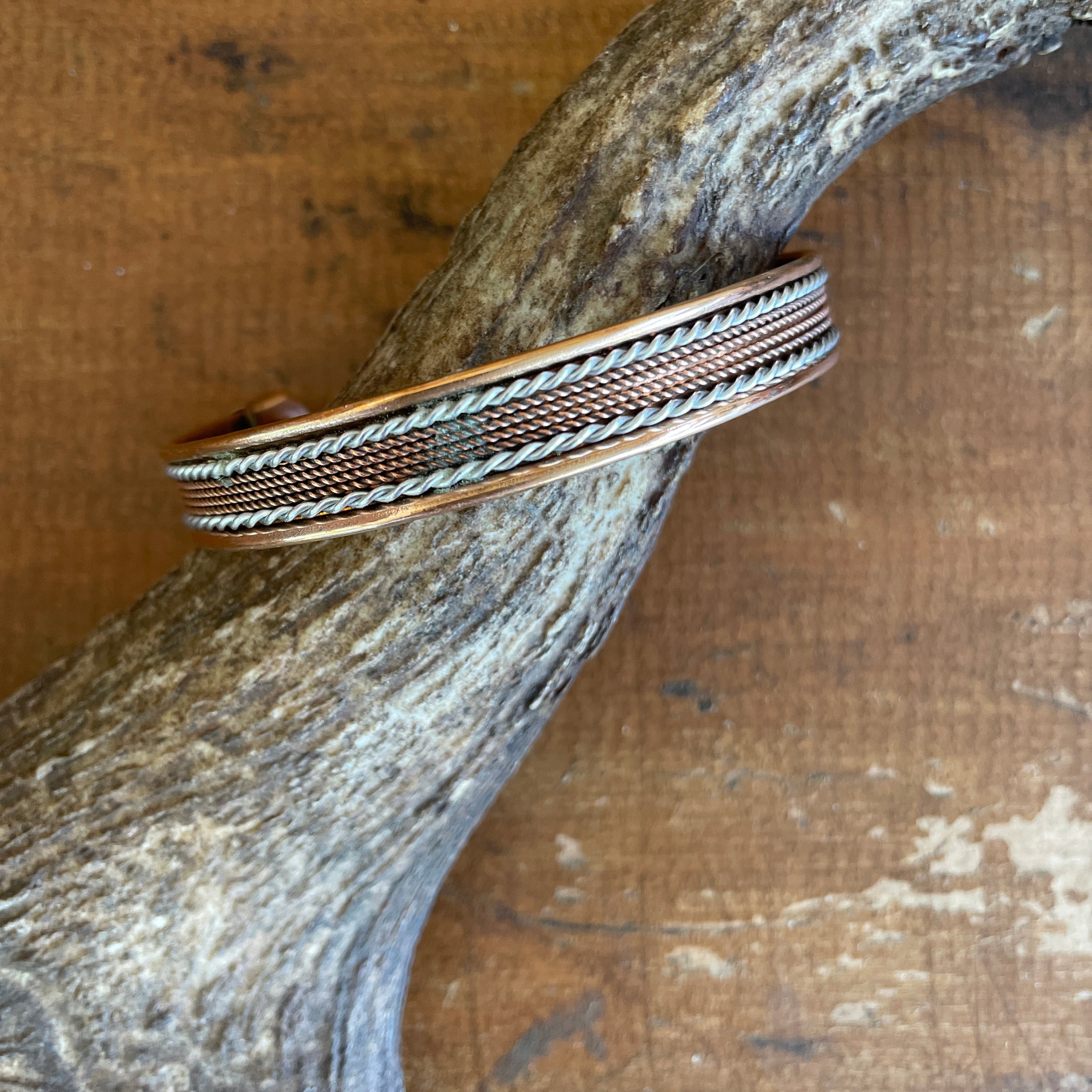 Copper Magnetic Bangle-Western Culture Leather