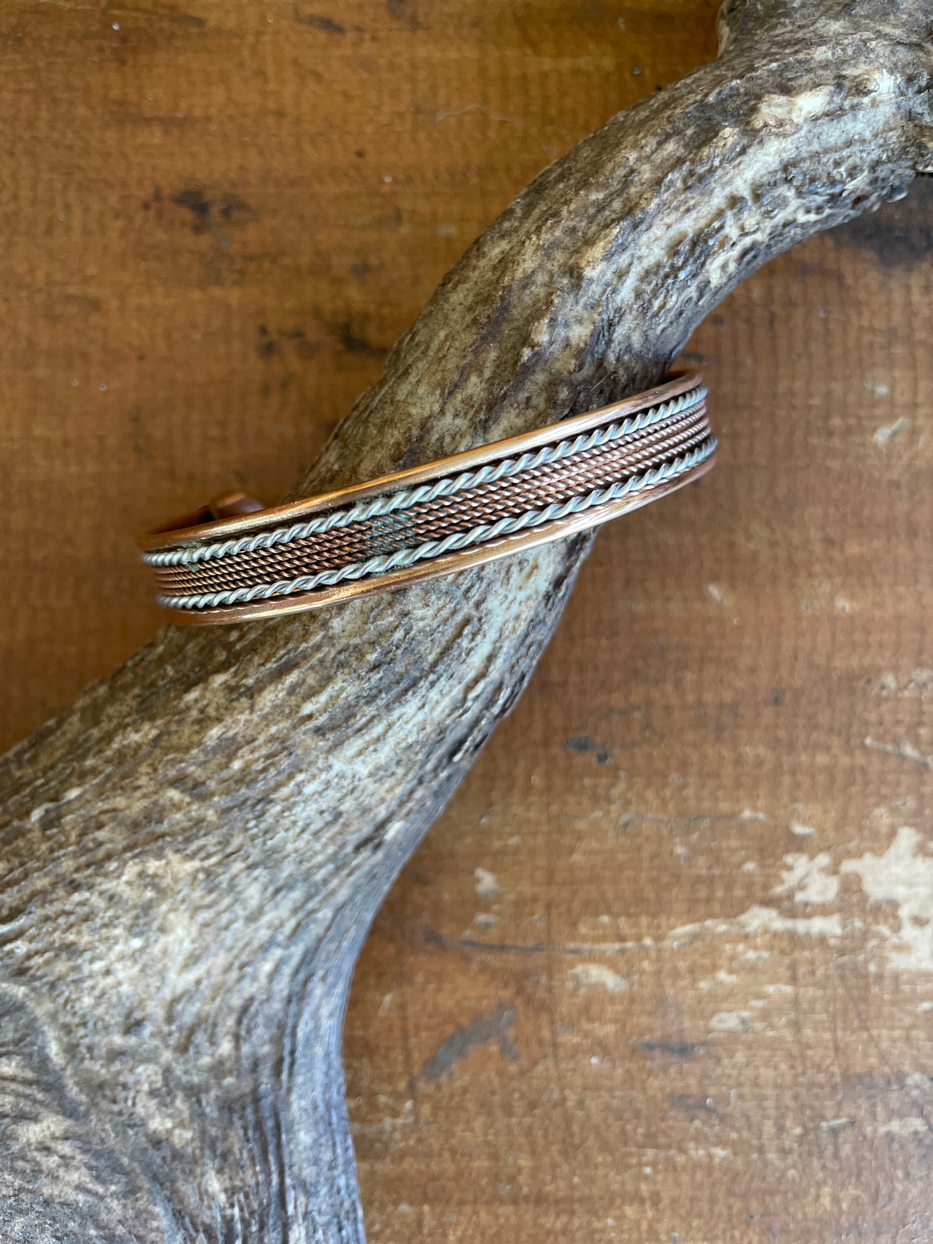 Copper Magnetic Bangle-Western Culture Leather