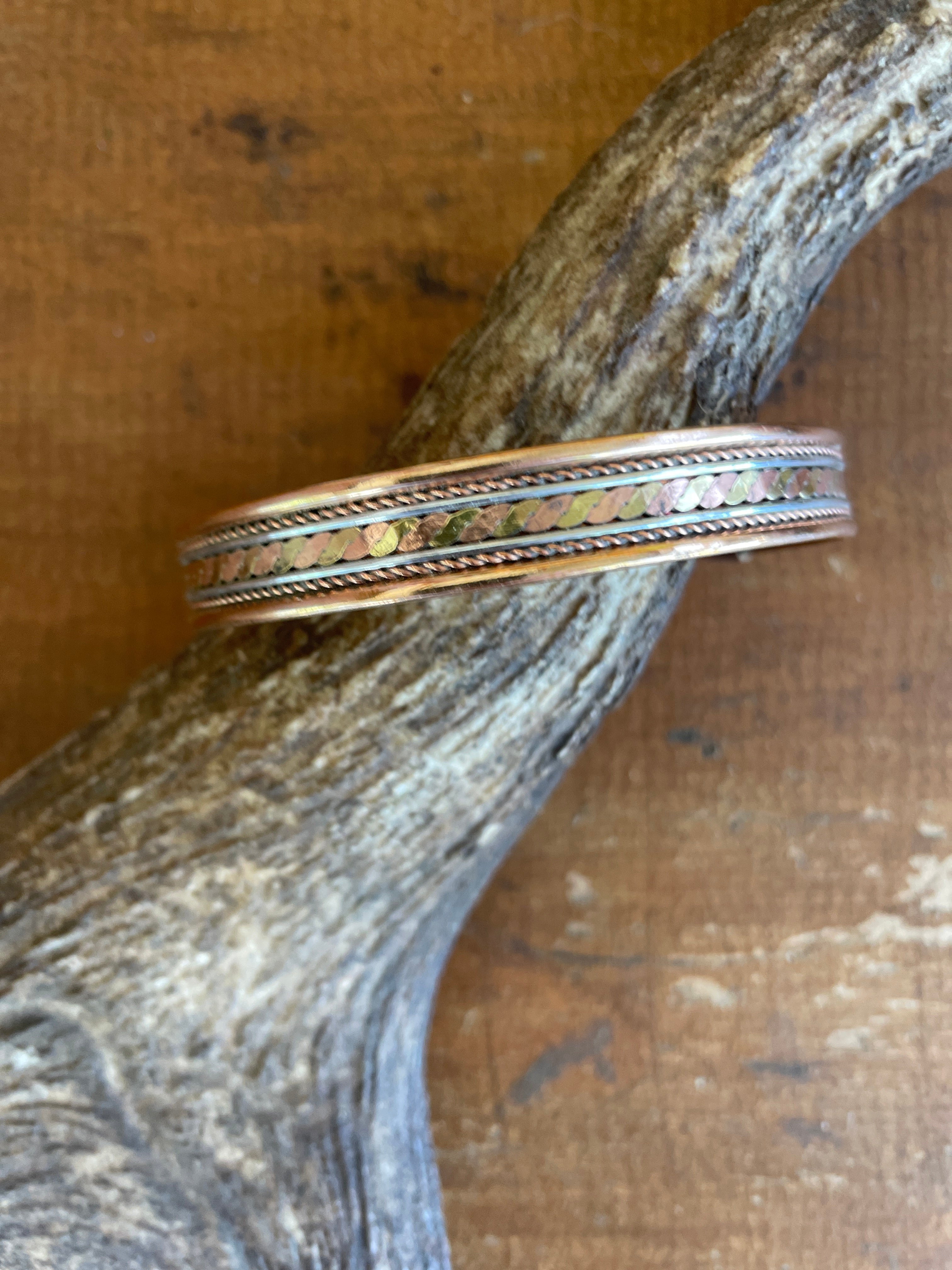 Copper Magnetic Bangle-Western Culture Leather