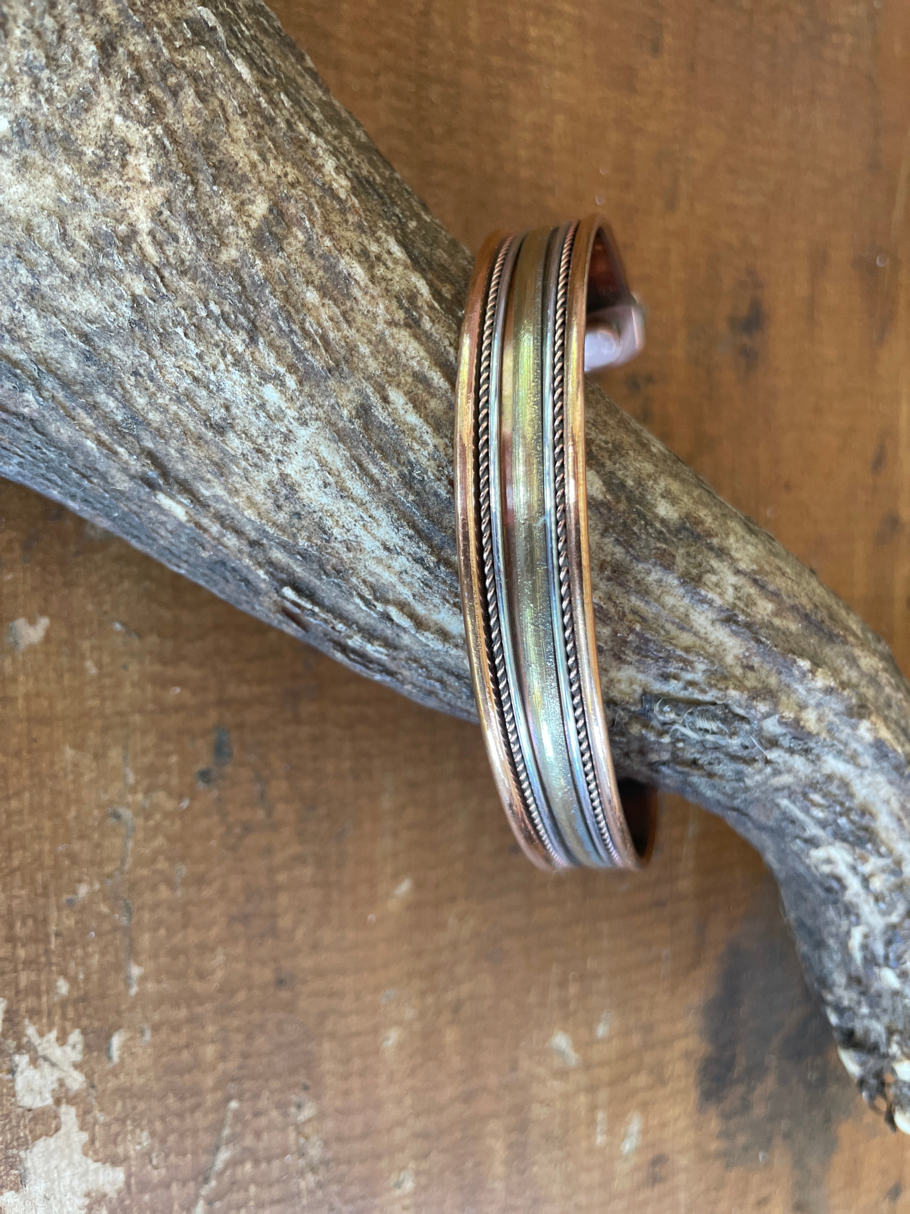 Copper Magnetic Bangle-Western Culture Leather
