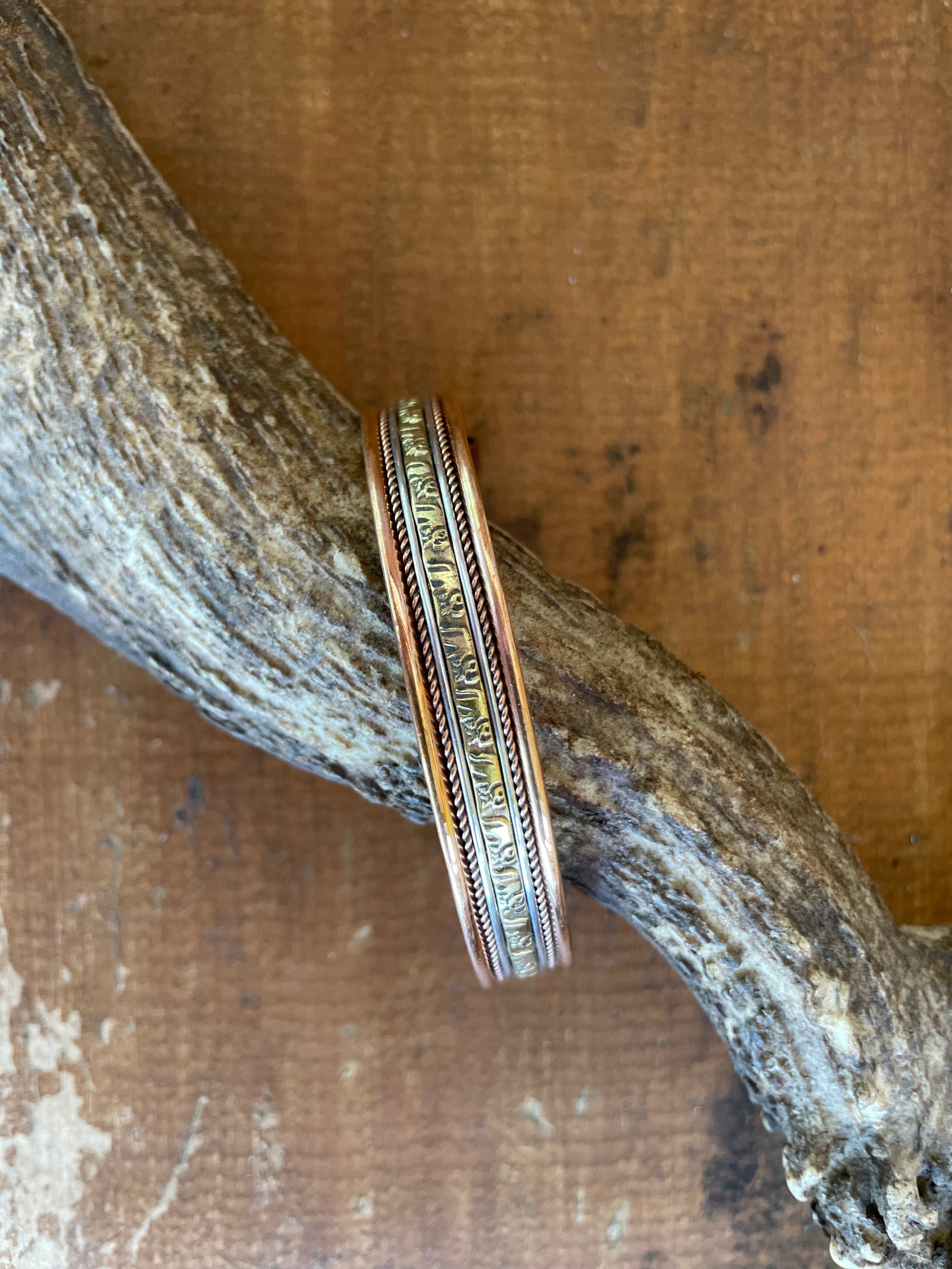 Copper Magnetic Bangle-Western Culture Leather