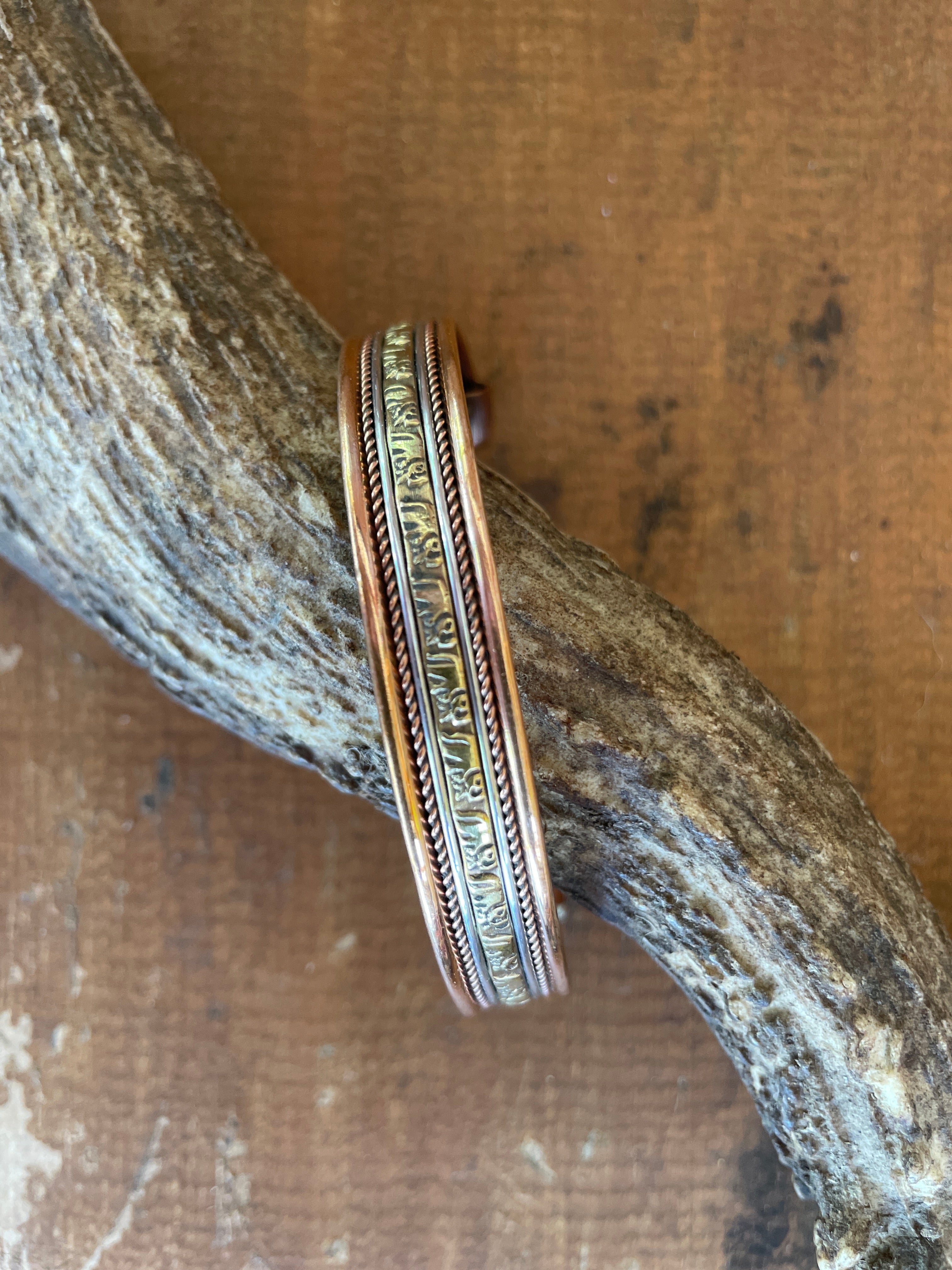 Copper Magnetic Bangle-Western Culture Leather
