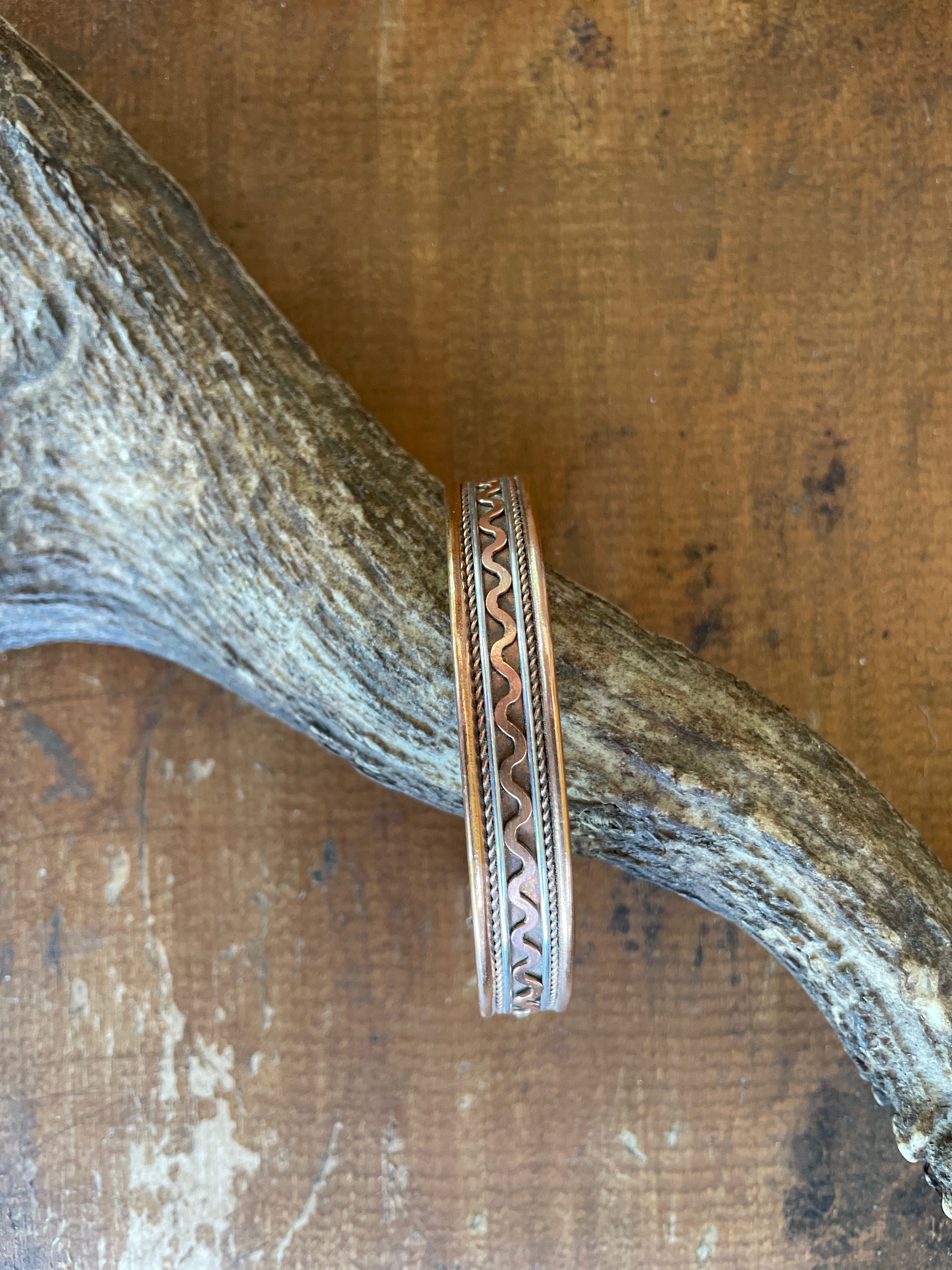 Copper Magnetic Bangle-Western Culture Leather