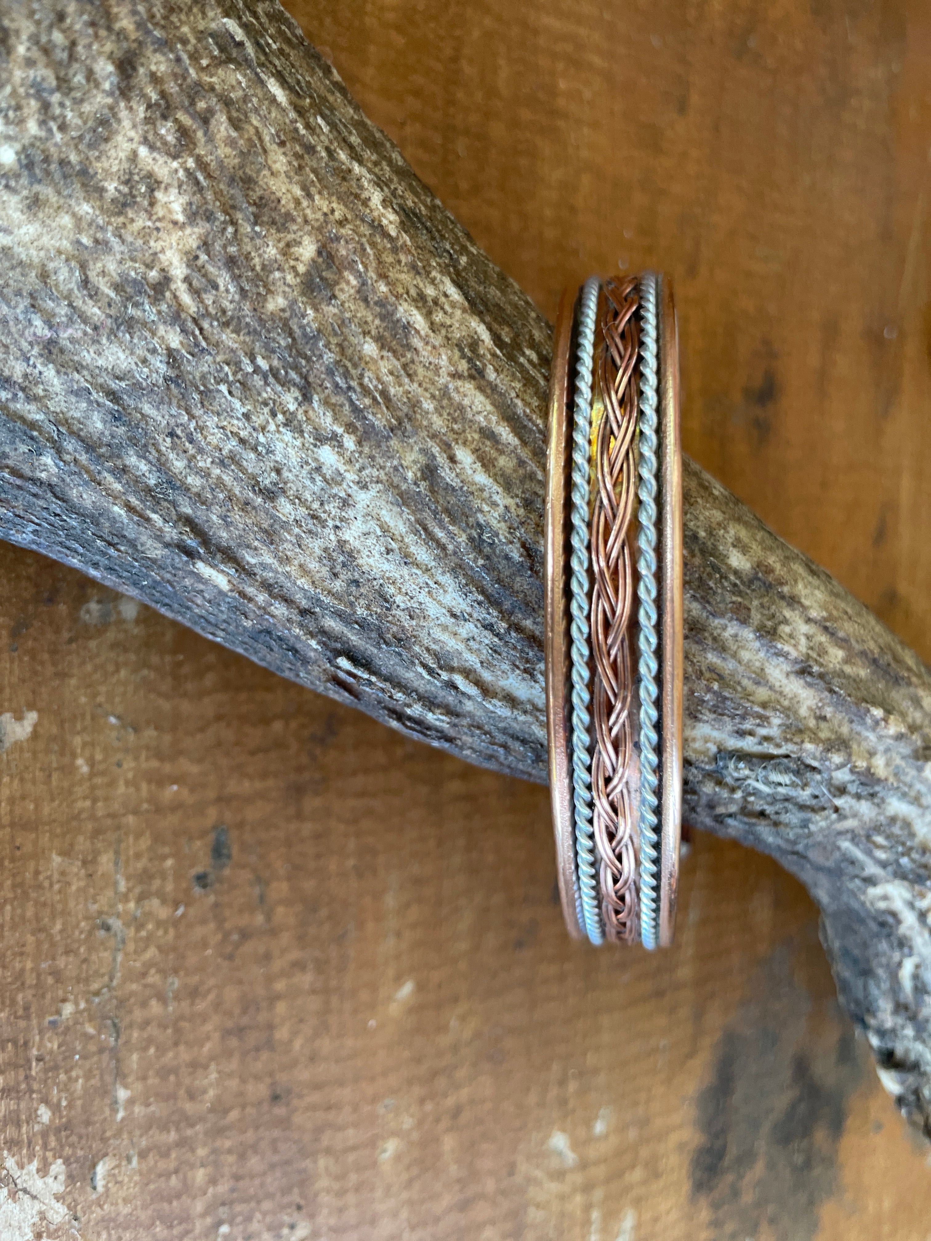 Copper Magnetic Bangle-Western Culture Leather