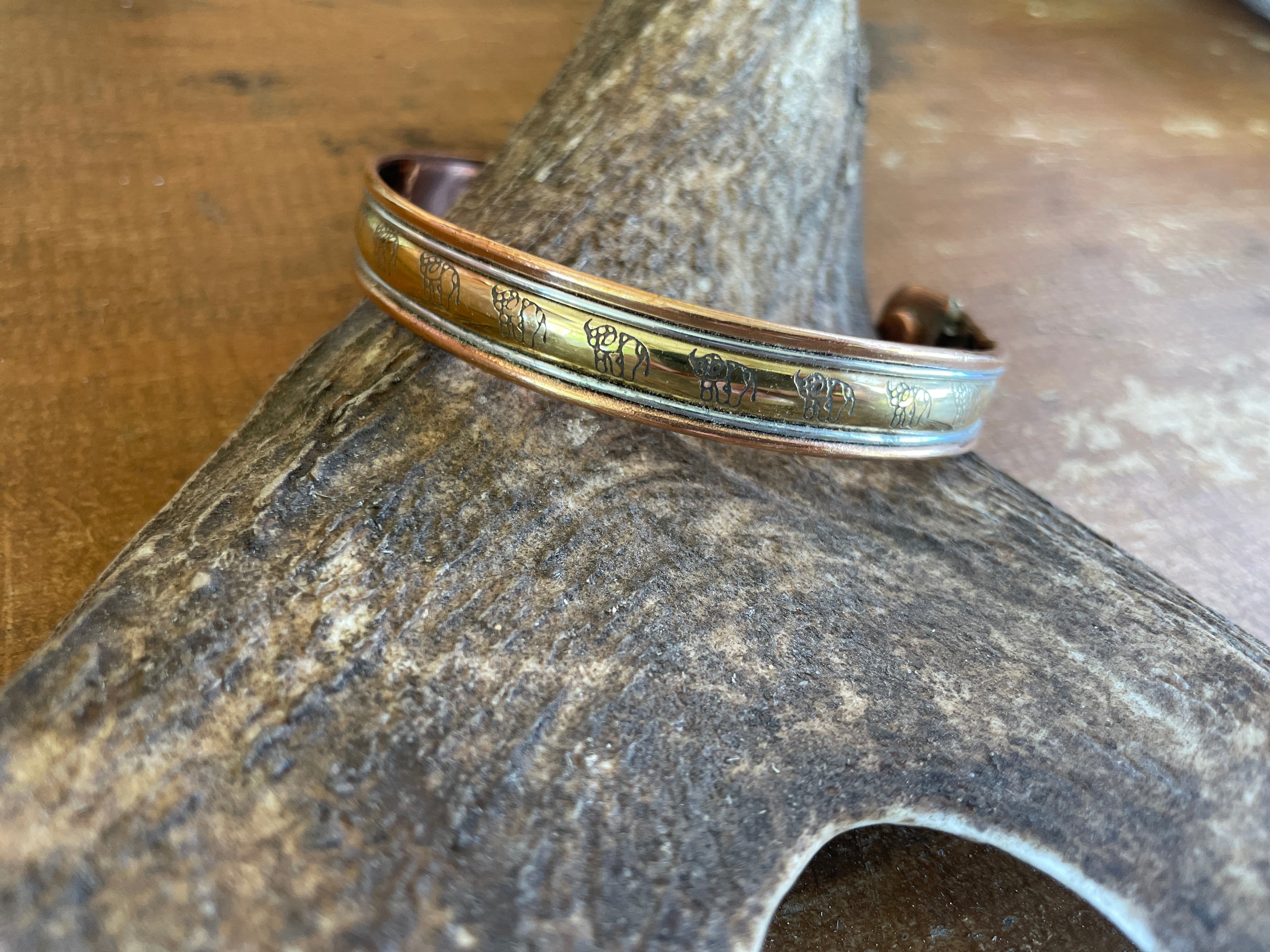 Copper Magnetic Bangle-Western Culture Leather