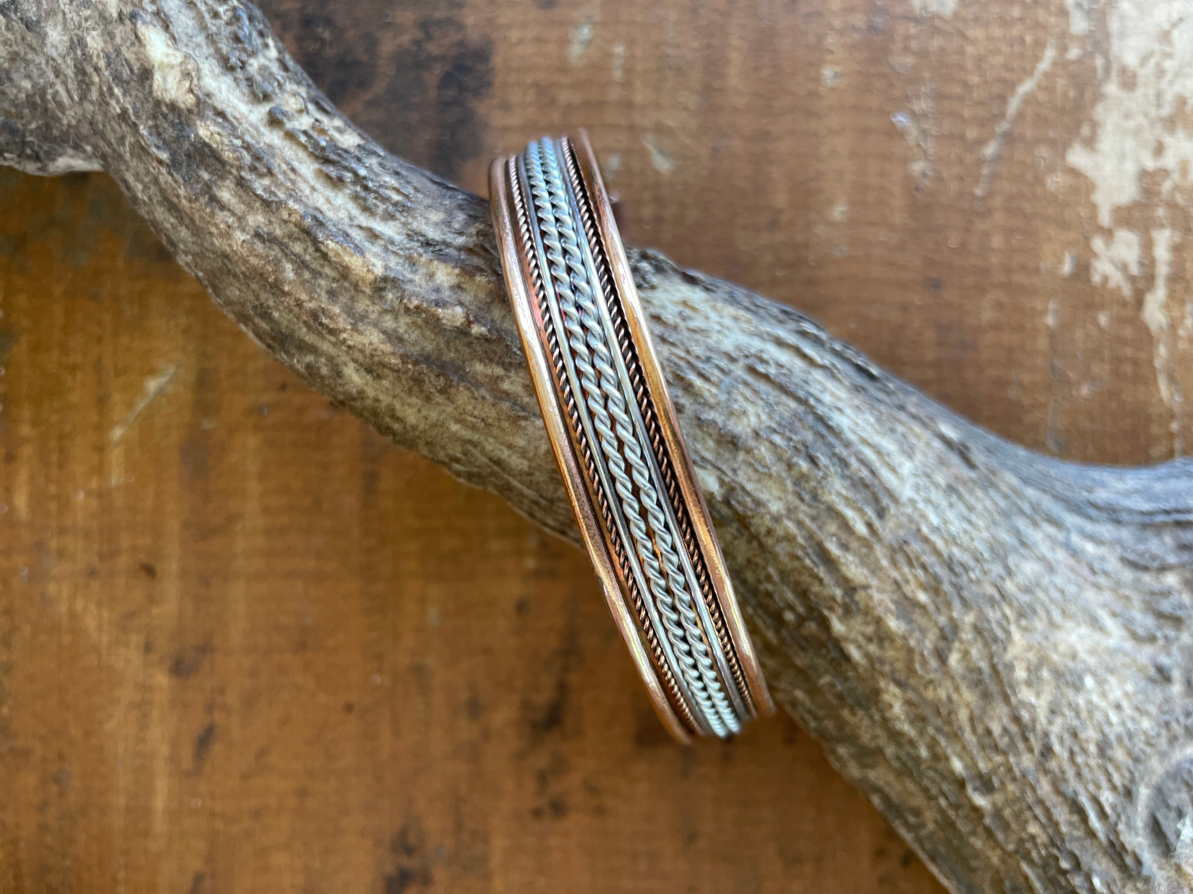 Copper Magnetic Bangle-Western Culture Leather