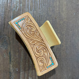 Leather Tooled Hair Clip-Western Culture Leather