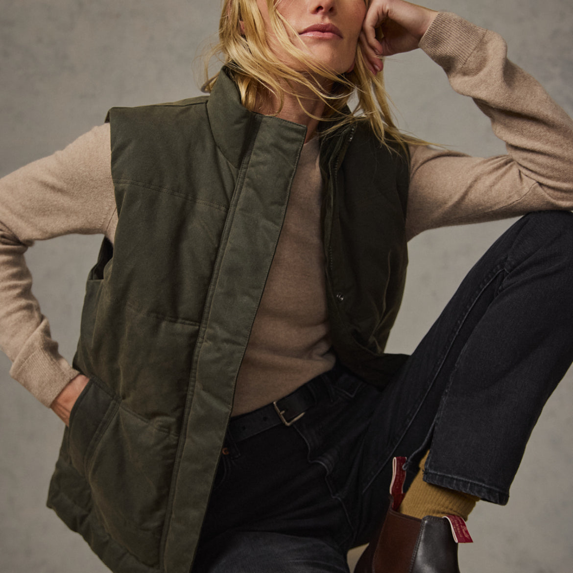 Vintage Padded Vest-Western Culture Leather