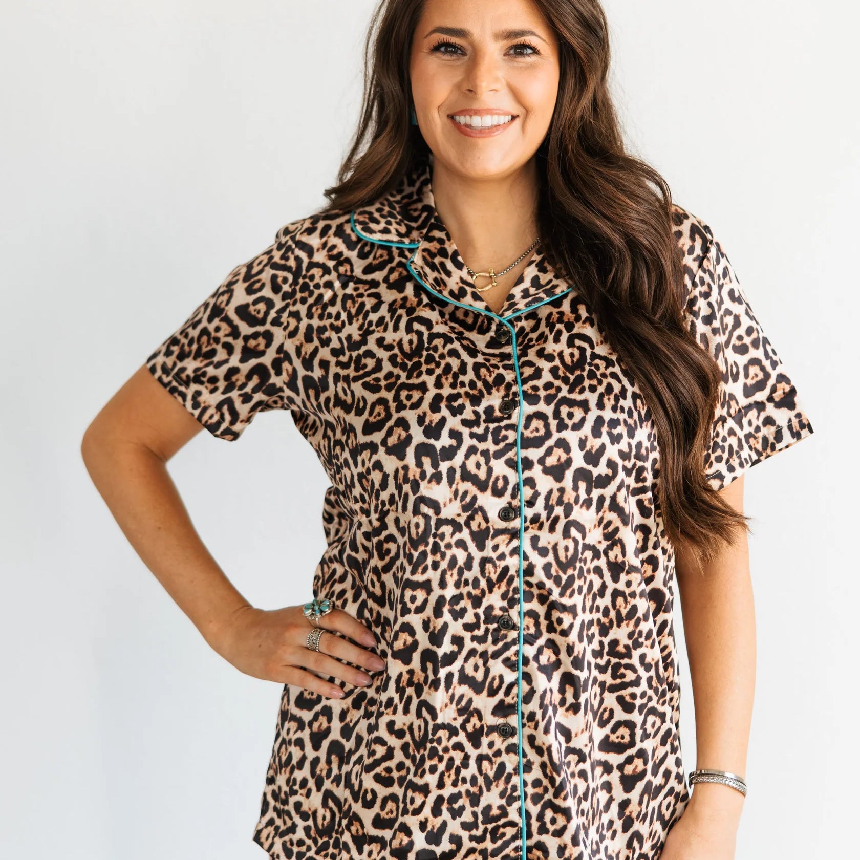 Ladies Cheetah PJ Set-Western Culture Leather