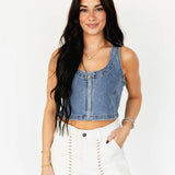 Danii Ladies Crop Denim Vest