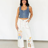Danii Ladies Crop Denim Vest