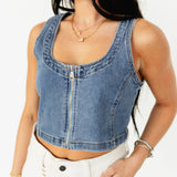 Danii Ladies Crop Denim Vest