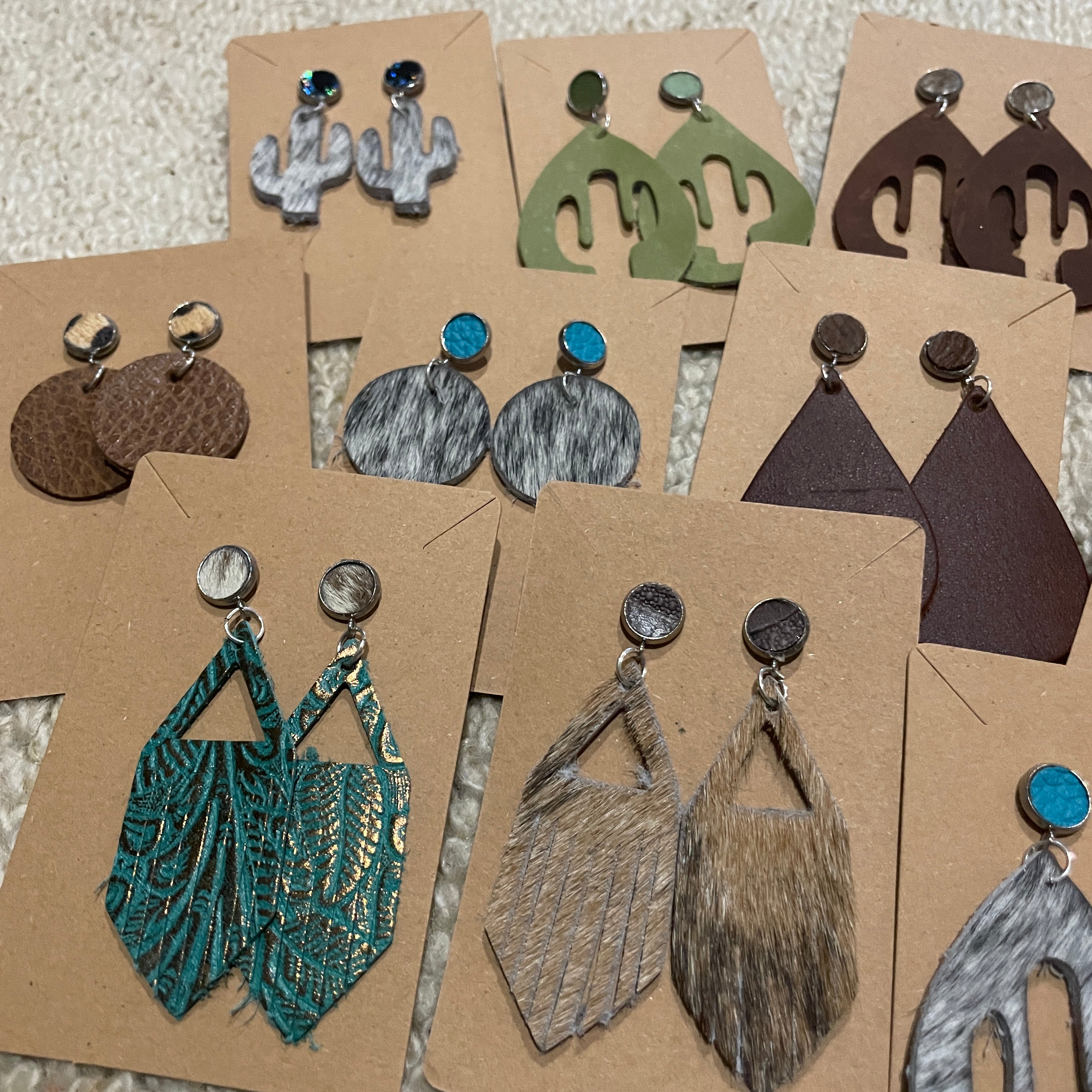 Leather Stud Dangles-Western Culture Leather