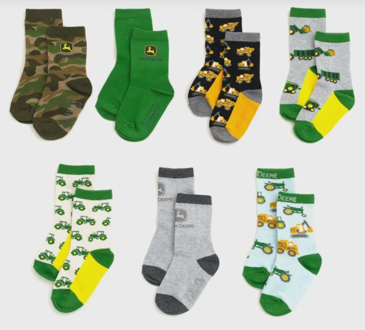 John Deere - Kids socks - 7 pairs pack-Western Culture Leather
