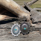 Silver Concho Earring-Western Culture Leather
