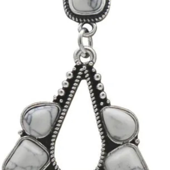 Stone Pendant Earring-Western Culture Leather