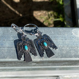 Thunderbird Pendant Earrings-Western Culture Leather