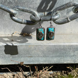 Aztec Turquoise Stone Earring-Western Culture Leather