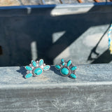 Turquoise Fan Stud-Western Culture Leather