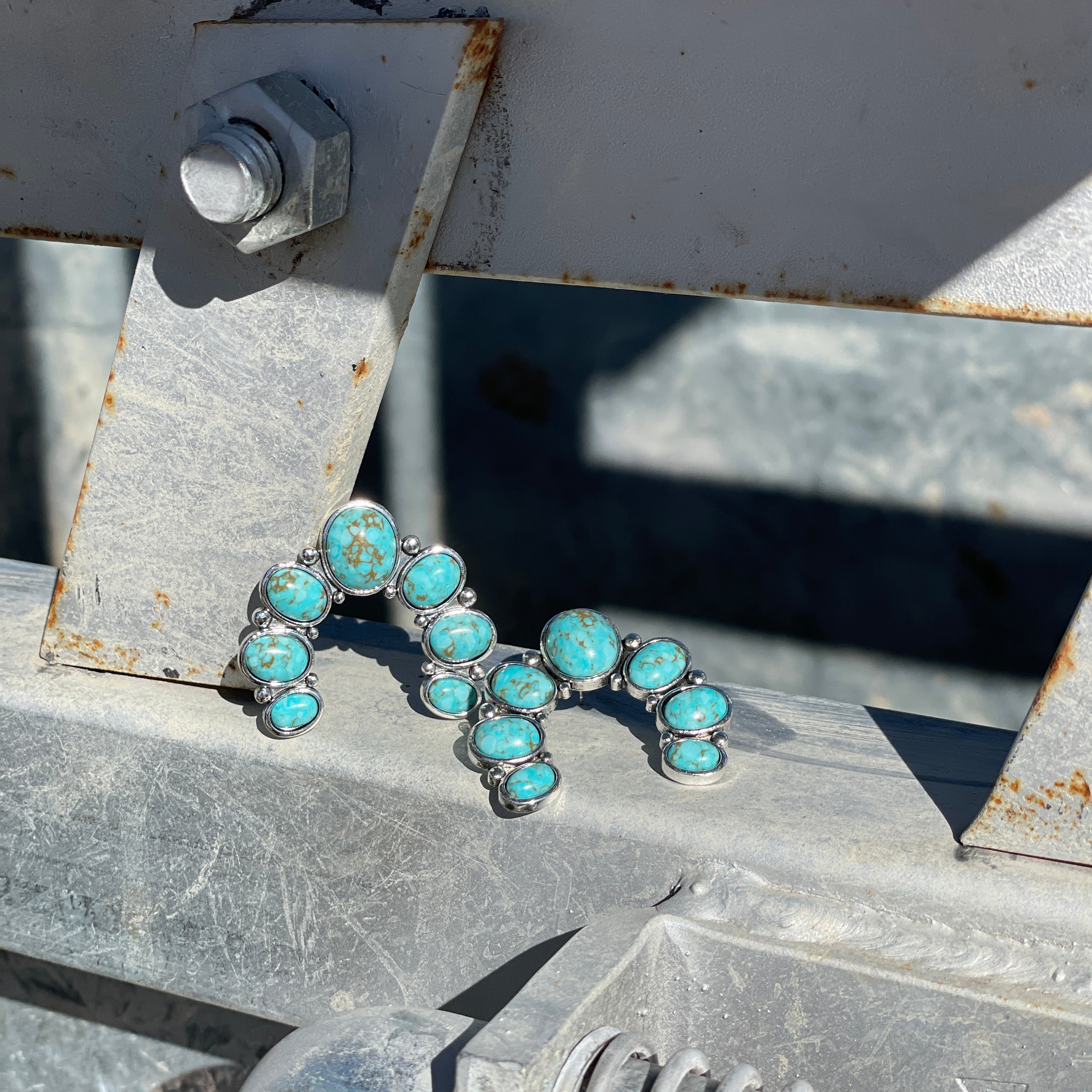 Turquoise Squash Stud Earring-Western Culture Leather