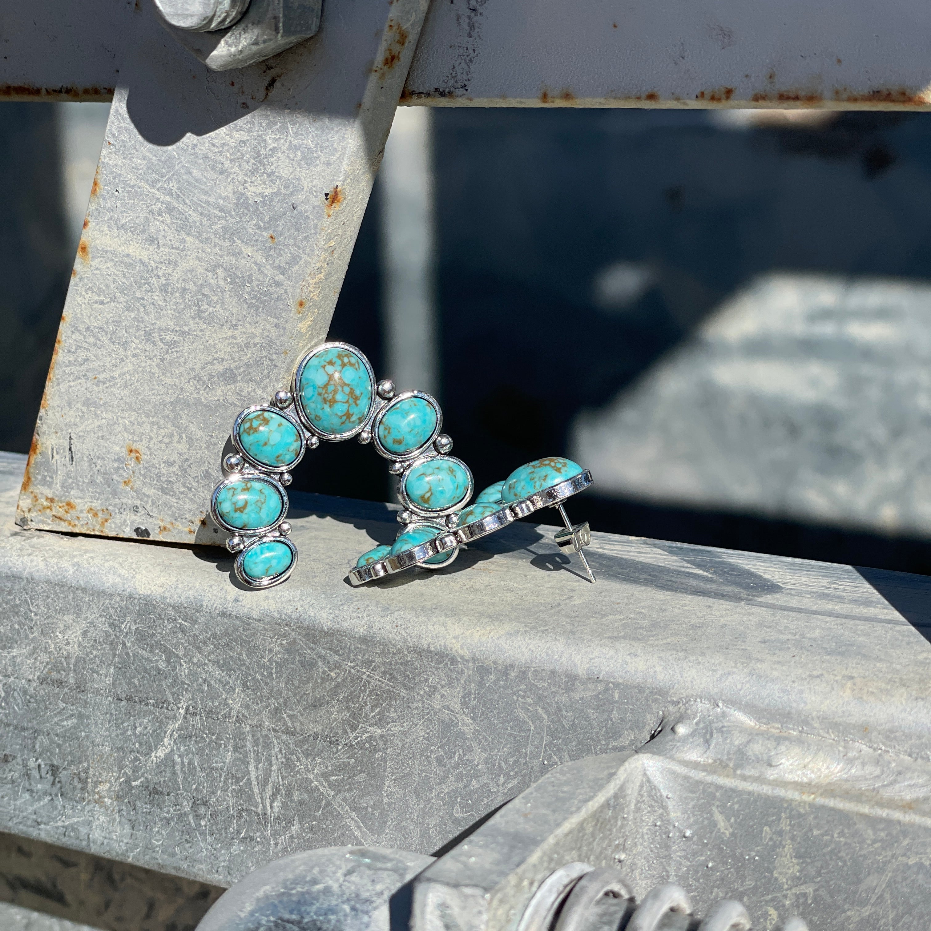 Turquoise Squash Stud Earring-Western Culture Leather