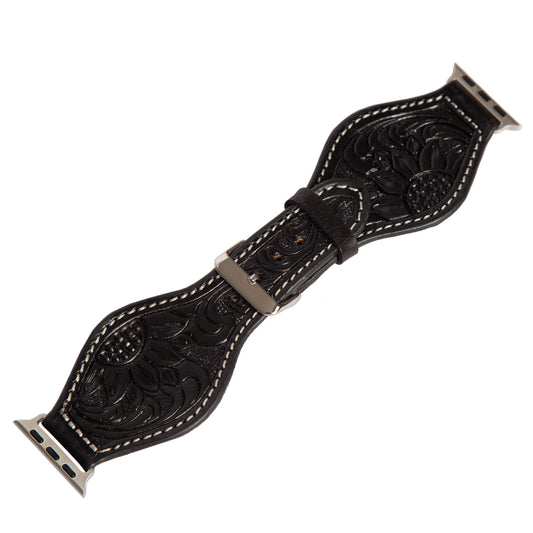 Leather Tooled Watch Band-Western Culture Leather